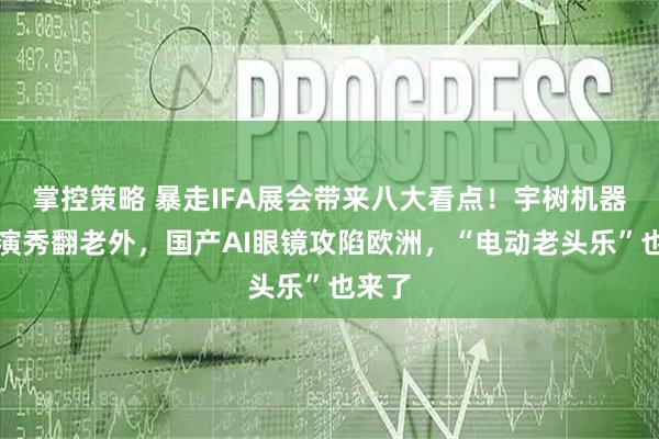 掌控策略 暴走IFA展会带来八大看点！宇树机器人表演秀翻老外，国产AI眼镜攻陷欧洲，“电动老头乐”也来了
