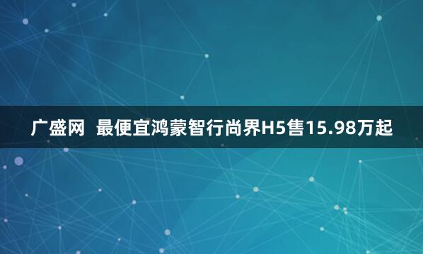 广盛网  最便宜鸿蒙智行尚界H5售15.98万起